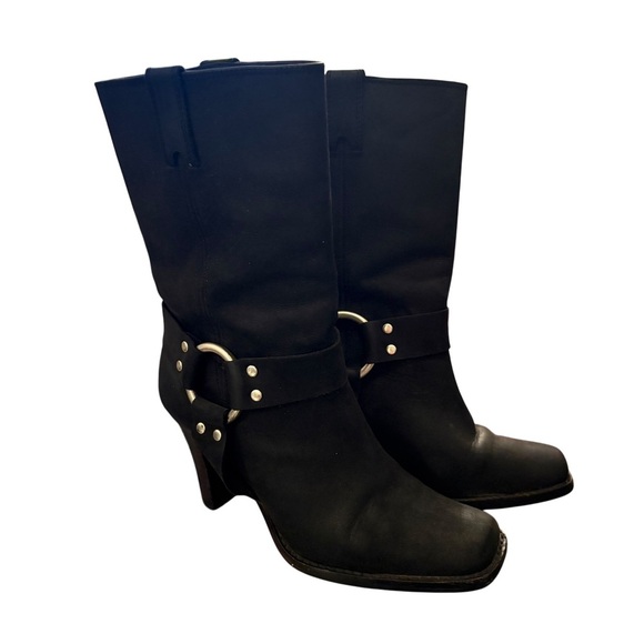 Michael Kors Women’s Fulton Harness Black Heeled Boots Size 7.5 Western - Picture 8 of 10